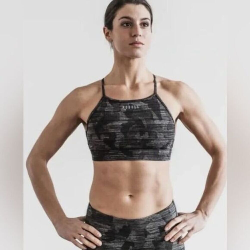 NWT NOBULL Women’s Black/Gray Heather High Neck Sports Bra Tank Top CrossFit- XS